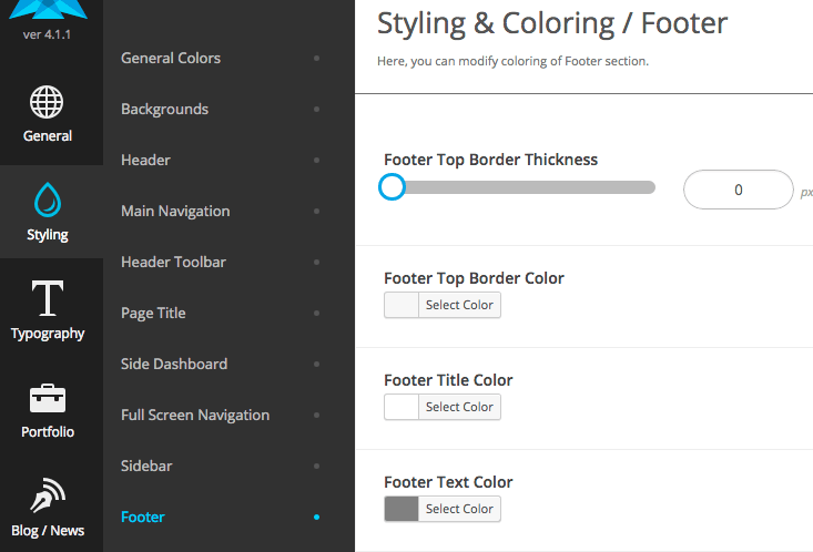 Standard Website - Footer Styling Options