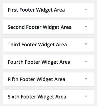 Standard Website - Footer Widget Areas