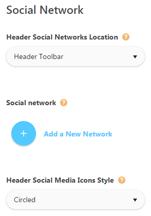 Social networks theme options - add new