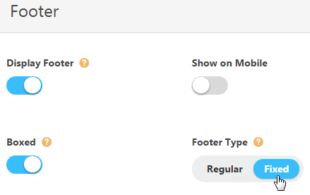 Configuring footer - Footer type