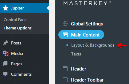 Configuring header type - Layout and Backgrounds