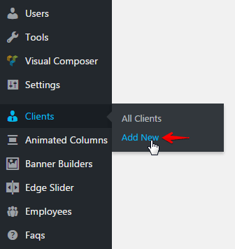 Clients shortcode - Add new