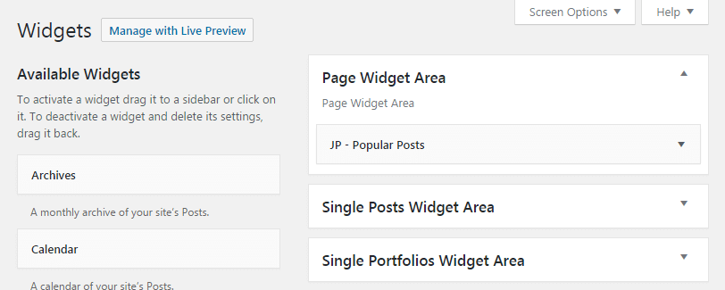 popular posts - widgets page