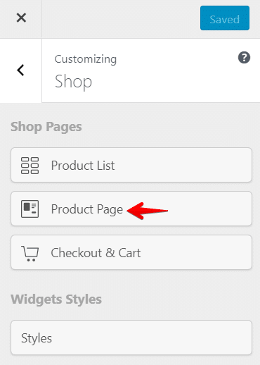 product page styles