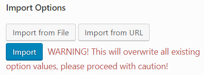 import / export settings