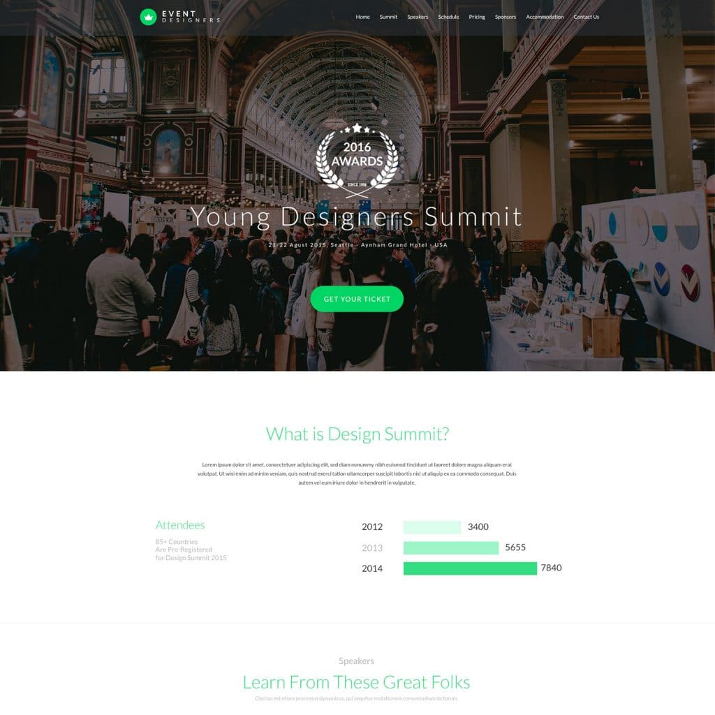 free Event website template Featured image