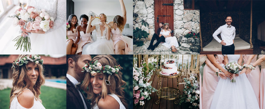 Elements for a wedding website- Instagram