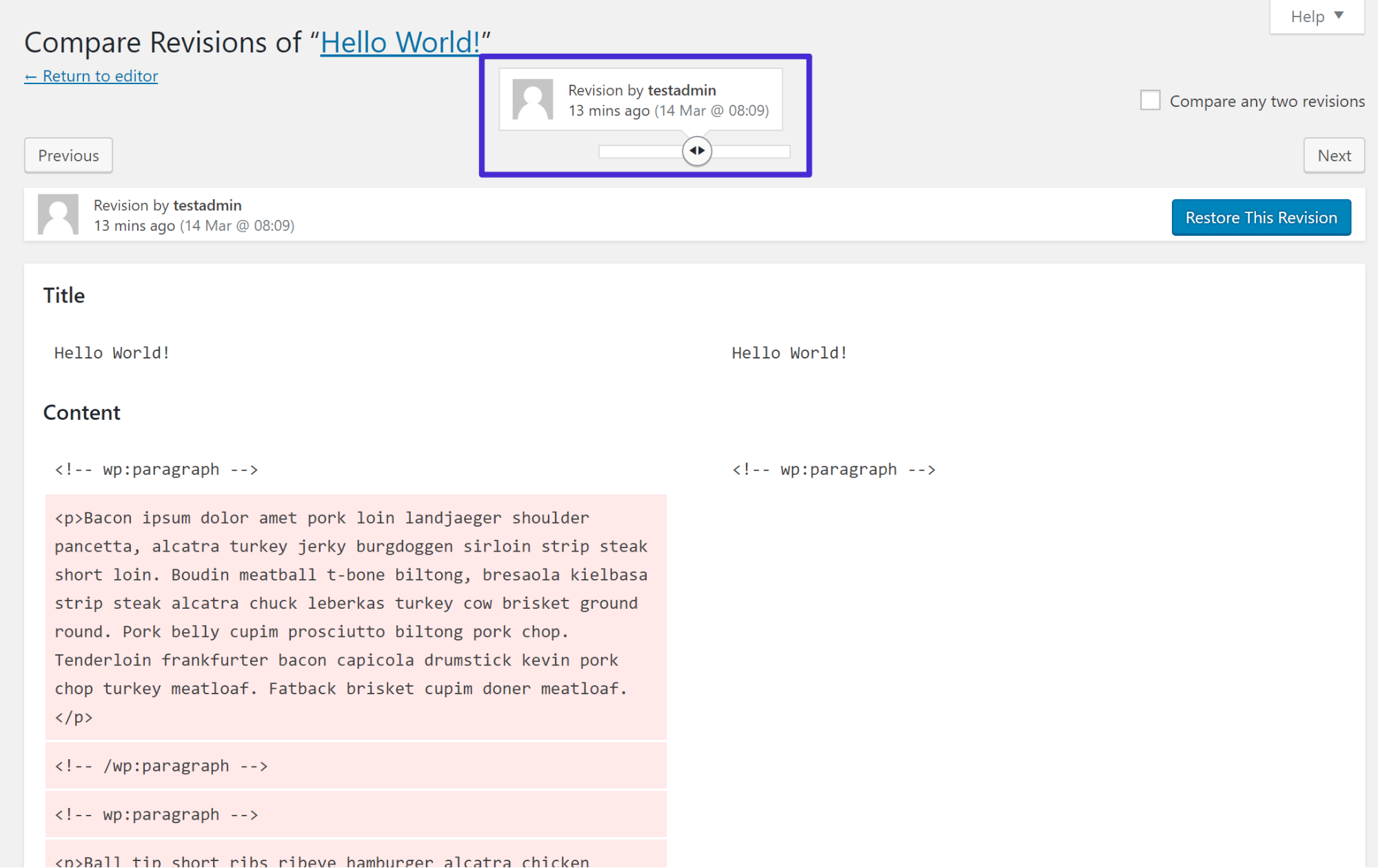 WordPress Development Workflow Feature
