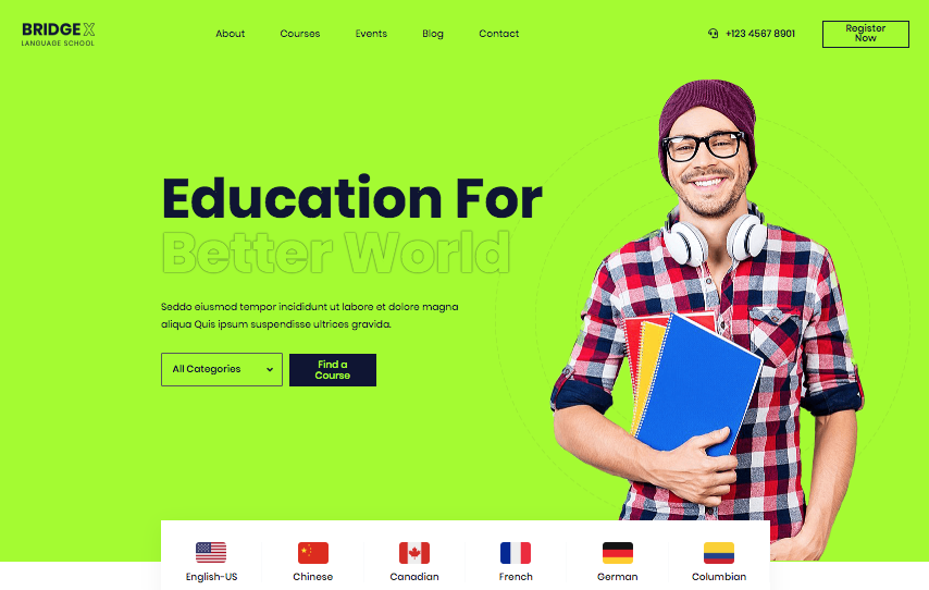Building an education website Language School